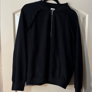 a new day Black Zip-Front Blazer Ruffle Jacket XXL